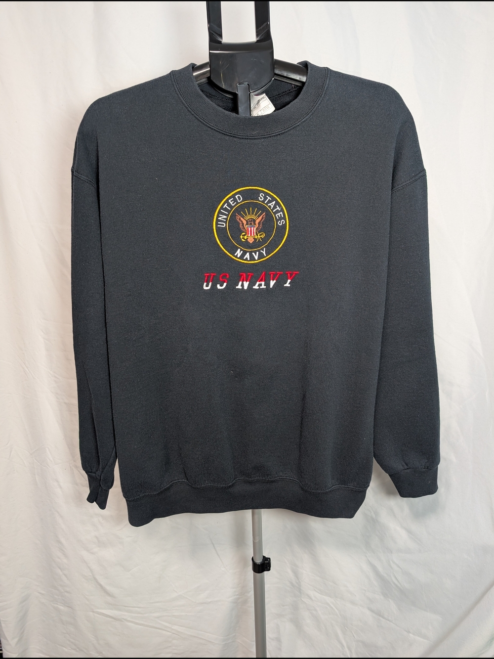 Fruit of the Loom Black US Navy Crewneck Sweatshirt